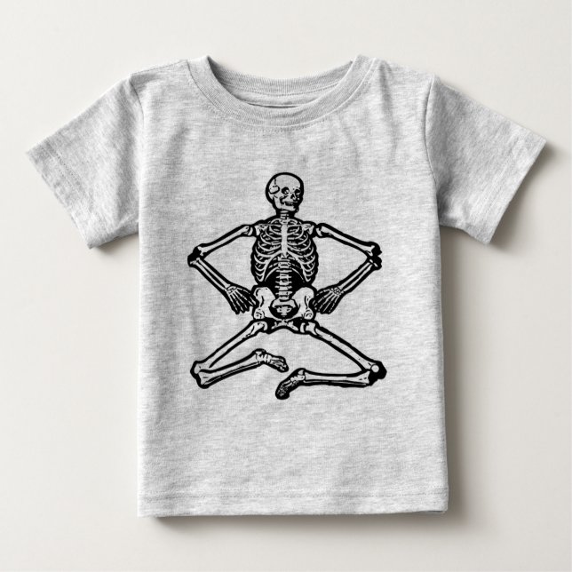 Camiseta De Bebé Skeleton negro (Anverso)