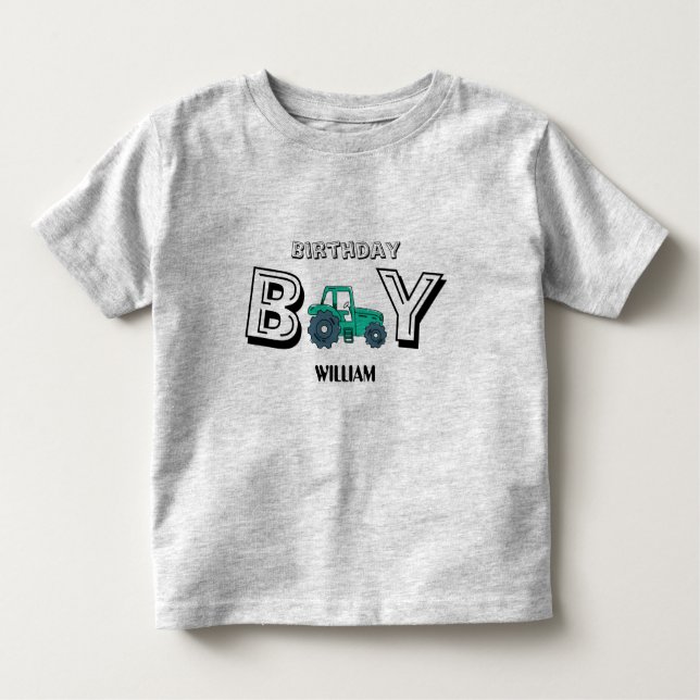 Camiseta De Bebé Sketchy Tractor Farm Boy Cumpleaños (Anverso)