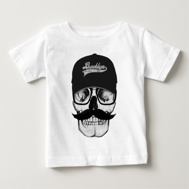 Camiseta De Bebé Skull Brooklyn Cap (Anverso)