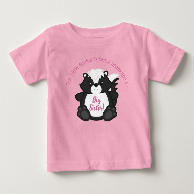 Camiseta De Bebé Skunk Baby Shower Pink (Anverso)