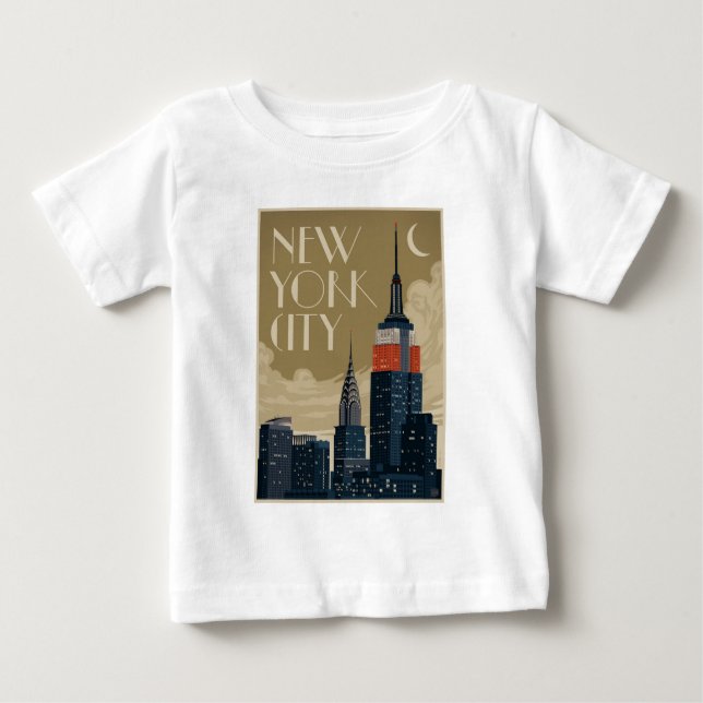 Camiseta De Bebé Skyline de Nueva York (Anverso)