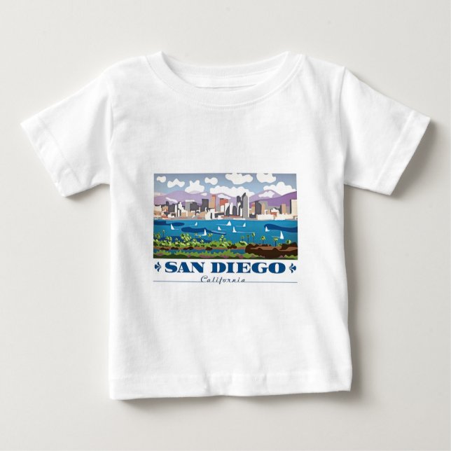 Camiseta De Bebé Skyline de San Diego (Anverso)