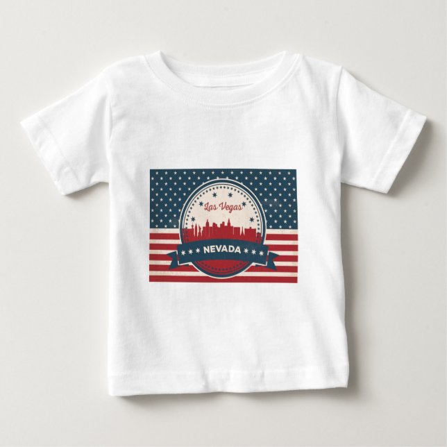 Camiseta De Bebé Skyline Retro Las Vegas (Anverso)