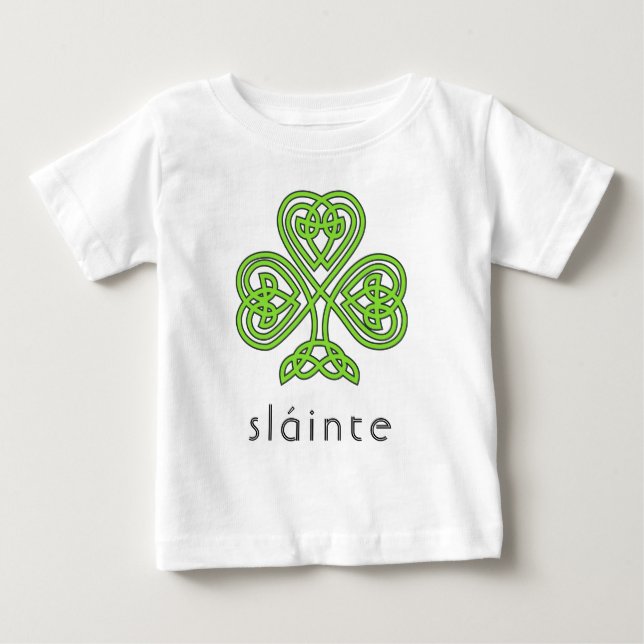 Camiseta De Bebé Slainte Celtic Shamrock Green St. (Anverso)