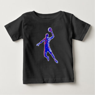 Camiseta De Bebé Slam Dunk, jugador de baloncesto, diseño rojo y az