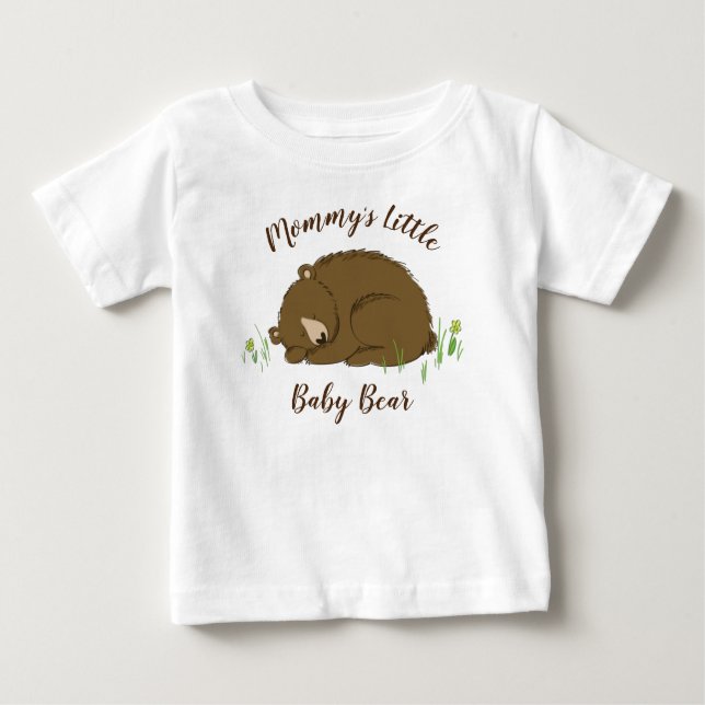 Camiseta De Bebé Sleeping Bear Baby Shower Woodland (Anverso)