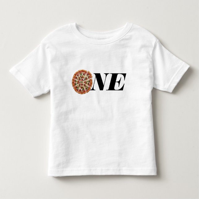 Camiseta De Bebé Slice of Fun 1st Birthday, One Pizza T-Shirt (Anverso)