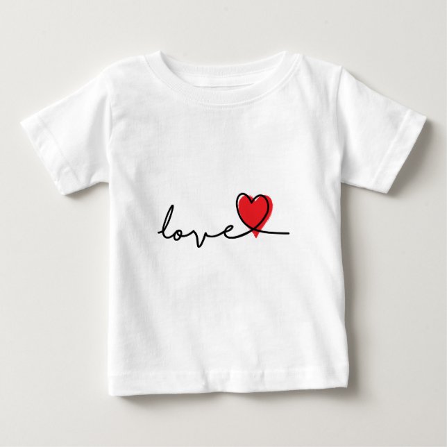 Camiseta De Bebé Slogan love. Hartjes, hartje. Valentijnsdag. (Anverso)