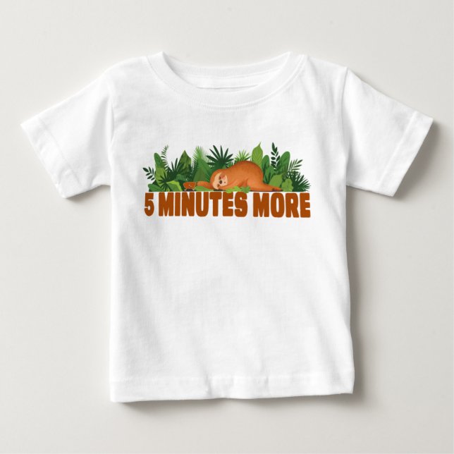 Camiseta De Bebé Slote 5 Minutos Más Gracioso De Napping (Anverso)