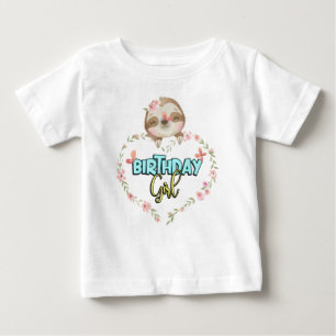 Camiseta De Bebé Sloth Chica de cumpleaños regalos de los amantes d