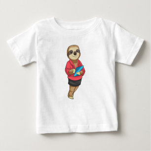 Camiseta De Bebé Sloth como secretario con Notepad