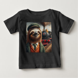 Camiseta De Bebé Sloth Train Engineer