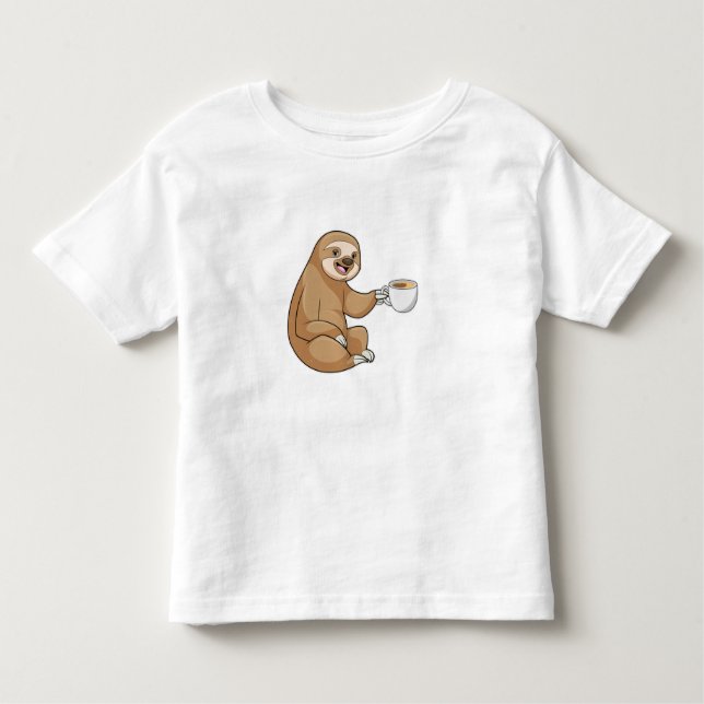 Camiseta De Bebé Sloth with Cup (Anverso)