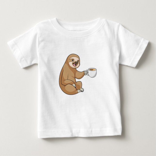 Camiseta De Bebé Sloth with Cup (Anverso)