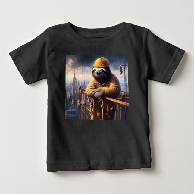 Camiseta De Bebé Sloth Working the High Steel (Anverso)