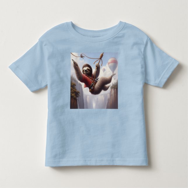 Camiseta De Bebé Sloth Ziplining (Anverso)