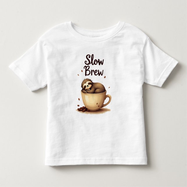 Camiseta De Bebé Slow Brew Coffee Sloth (Anverso)