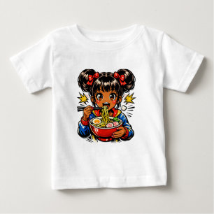 Camiseta De Bebé Slurp Nom Anime Chica Fideos Ramen