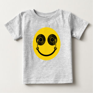Camiseta De Bebé Smile Face Disc Jockey DJ