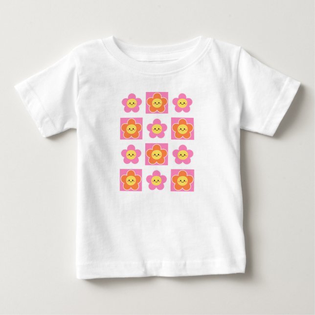 Camiseta De Bebé smiley flower baby t-shirt (Anverso)