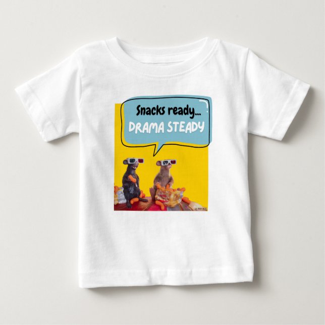 Camiseta De Bebé Snacks Listos, Drama Steady (Anverso)