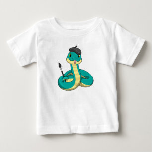 Camiseta De Bebé Snake as Painter con pincel de pintura