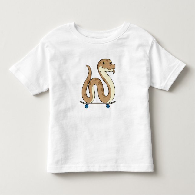 Camiseta De Bebé Snake como patinador con patineta (Anverso)