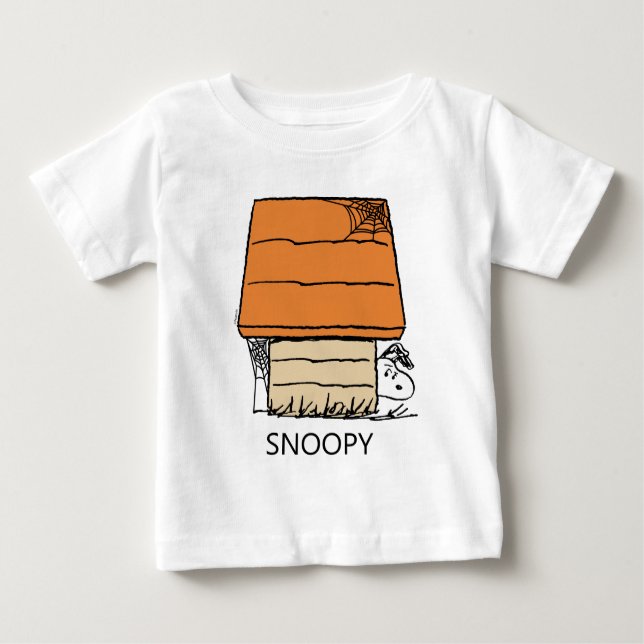 Camiseta De Bebé Snoopy Halloween Spider Web Doghouse (Anverso)