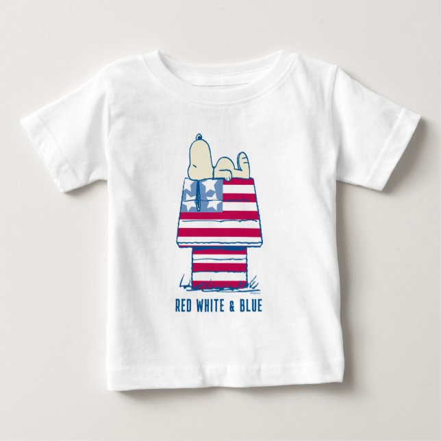 Camiseta De Bebé Snoopy on the 4 of July Dog House (Anverso)