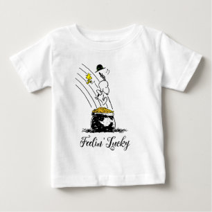 Camiseta De Bebé Snoopy saltando a la olla de oro