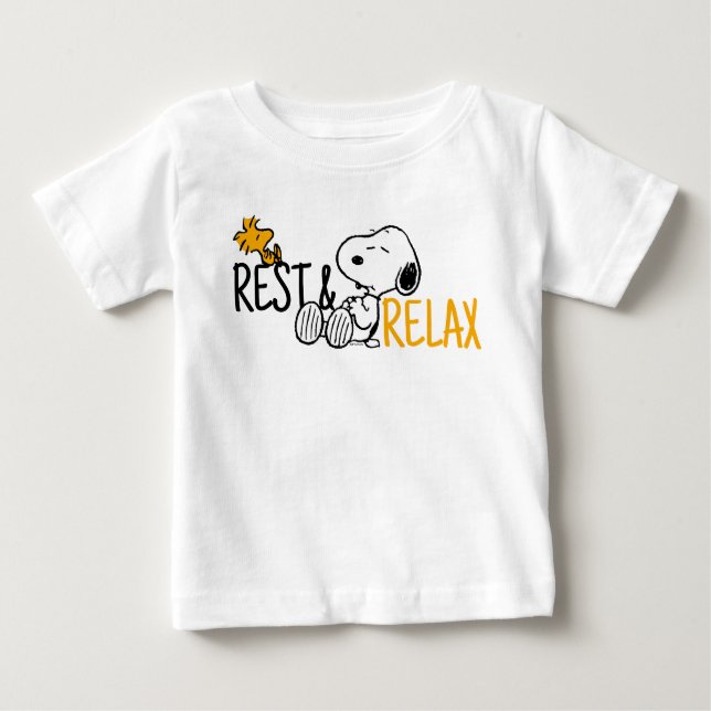 Camiseta De Bebé Snoopy & Woodstock | Días perezosos (Anverso)