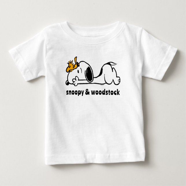 Camiseta De Bebé Snoopy & Woodstock | Sonrisa risita risita (Anverso)
