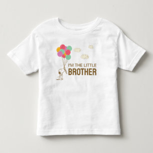 Camiseta De Bebé Snoopy y globos   Soy el hermano menor