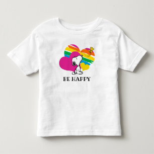 Camiseta De Bebé Snoopy y Woodstock   Corazones arcoiris