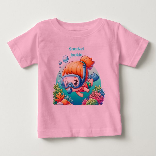 Camiseta De Bebé Snorkel junkie gal (Anverso)