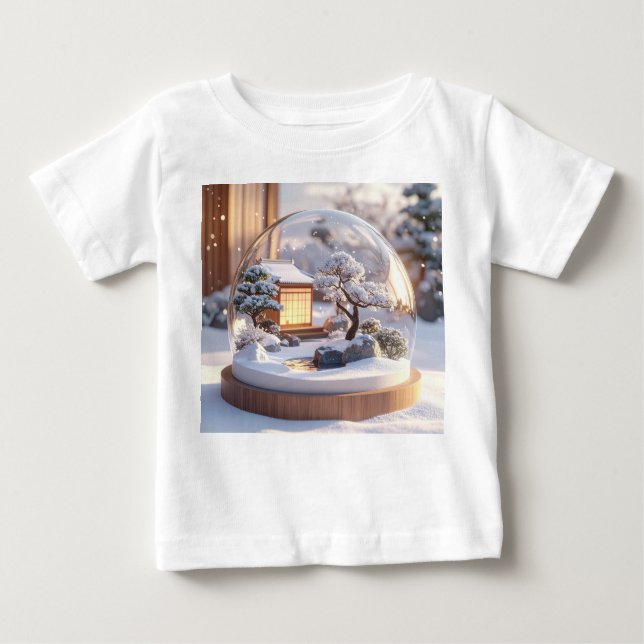 Camiseta De Bebé Snow Globe Serenity – Japanese House in Winter Sti (Anverso)