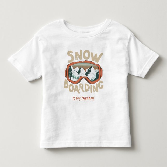 Camiseta De Bebé Snowboard es mi terapia divertida de invierno de m (Anverso)
