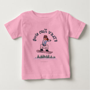 Camiseta De Bebé Snowboard femenino rojo