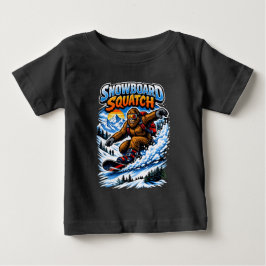 Camiseta De Bebé Snowboard Squatch – Divertido Bigfoot en Snowboard