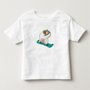 Camiseta De Bebé Snowboarder de cerdo guineano