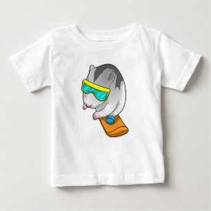 Camiseta De Bebé Snowboarder de Hamster