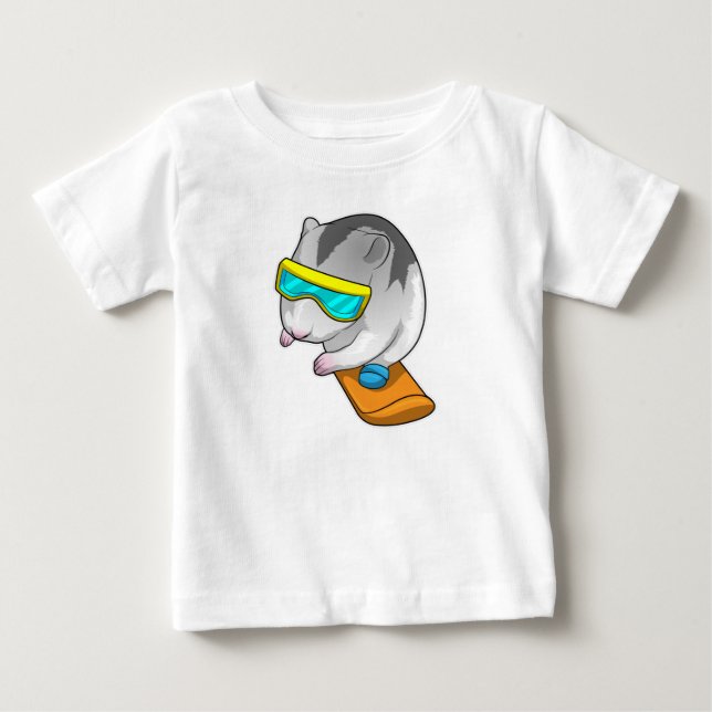 Camiseta De Bebé Snowboarder de Hamster (Anverso)