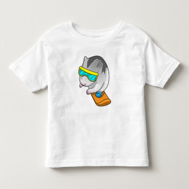 Camiseta De Bebé Snowboarder de Hamster (Anverso)