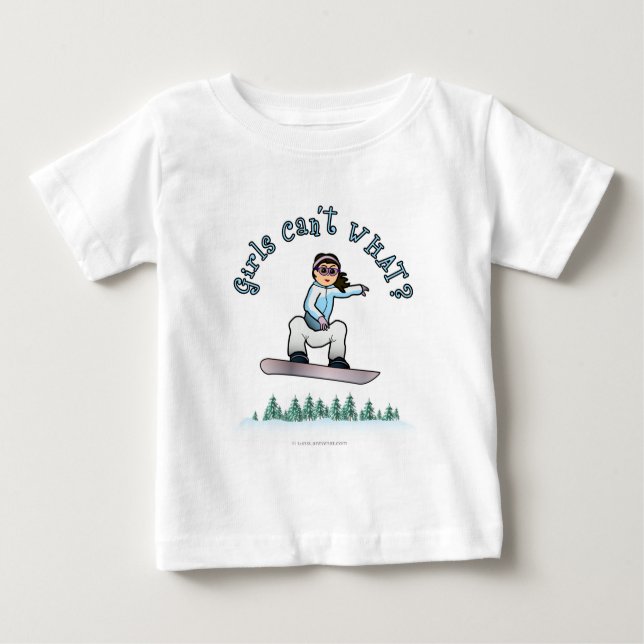 Camiseta De Bebé Snowboarder ligero (Anverso)