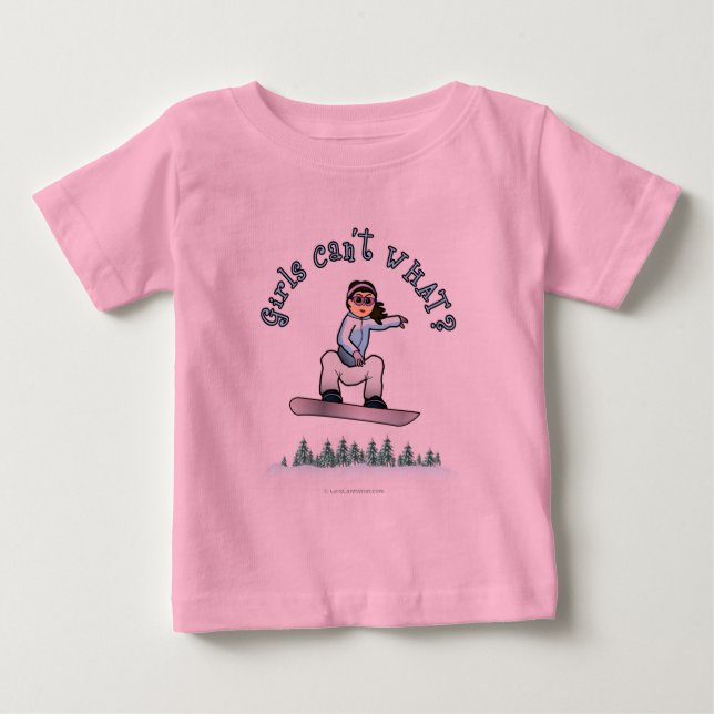 Camiseta De Bebé Snowboarder ligero (Anverso)