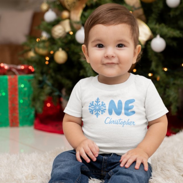 Camiseta De Bebé Snowflake Primer cumpleaños (Subido por el creador)