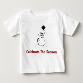 Camiseta De Bebé Snowman celebra la temporada