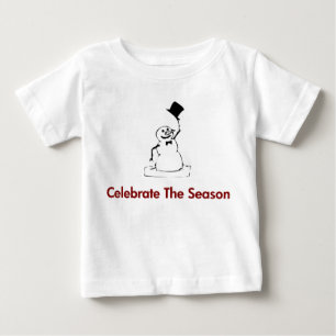 Camiseta De Bebé Snowman celebra la temporada