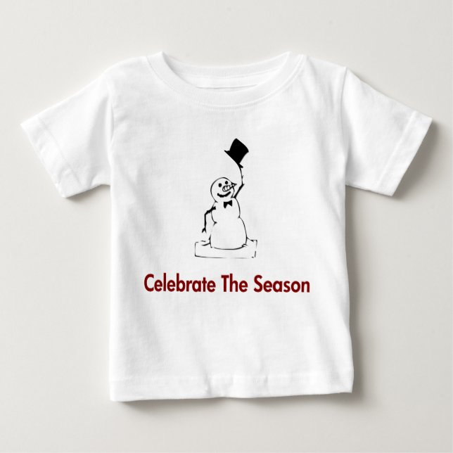 Camiseta De Bebé Snowman celebra la temporada (Anverso)
