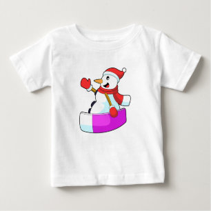 Camiseta De Bebé Snowman como snowboarder con Sonowboard.PNG
